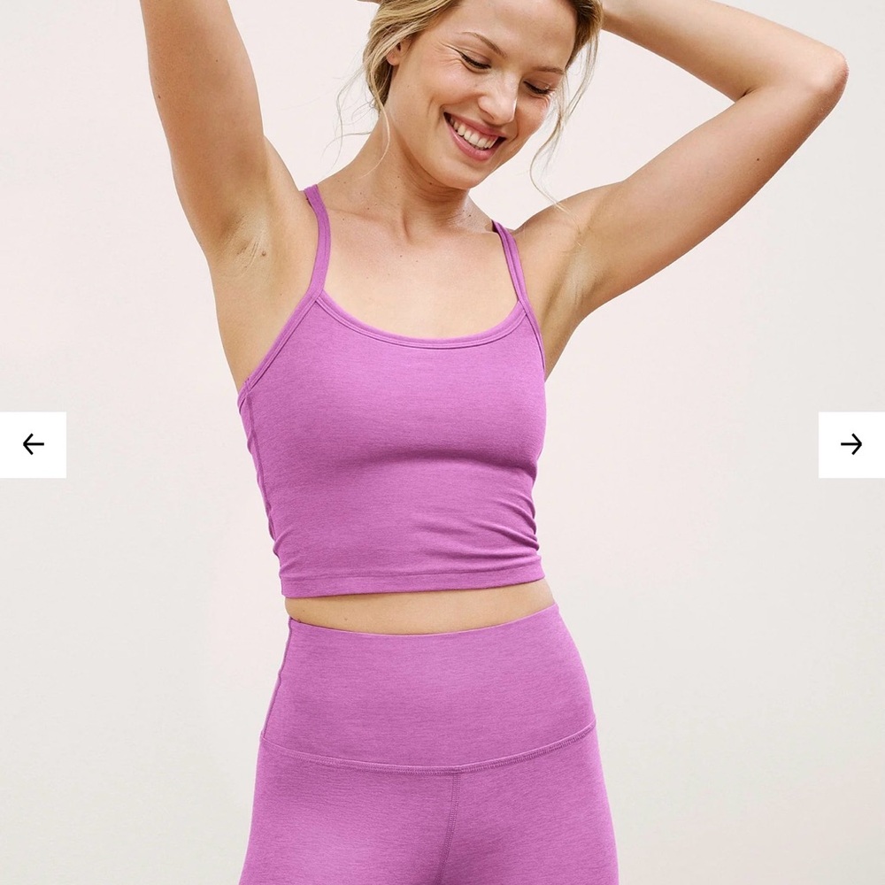 Beyond Yoga Spacedye Slim Racerback Cropped Tank medium purple lilac lavender - Picture 3 of 5